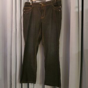 Avenue Bootcut Jeans Size 18 Dark Wash Stretch Denim Blue Plus Size